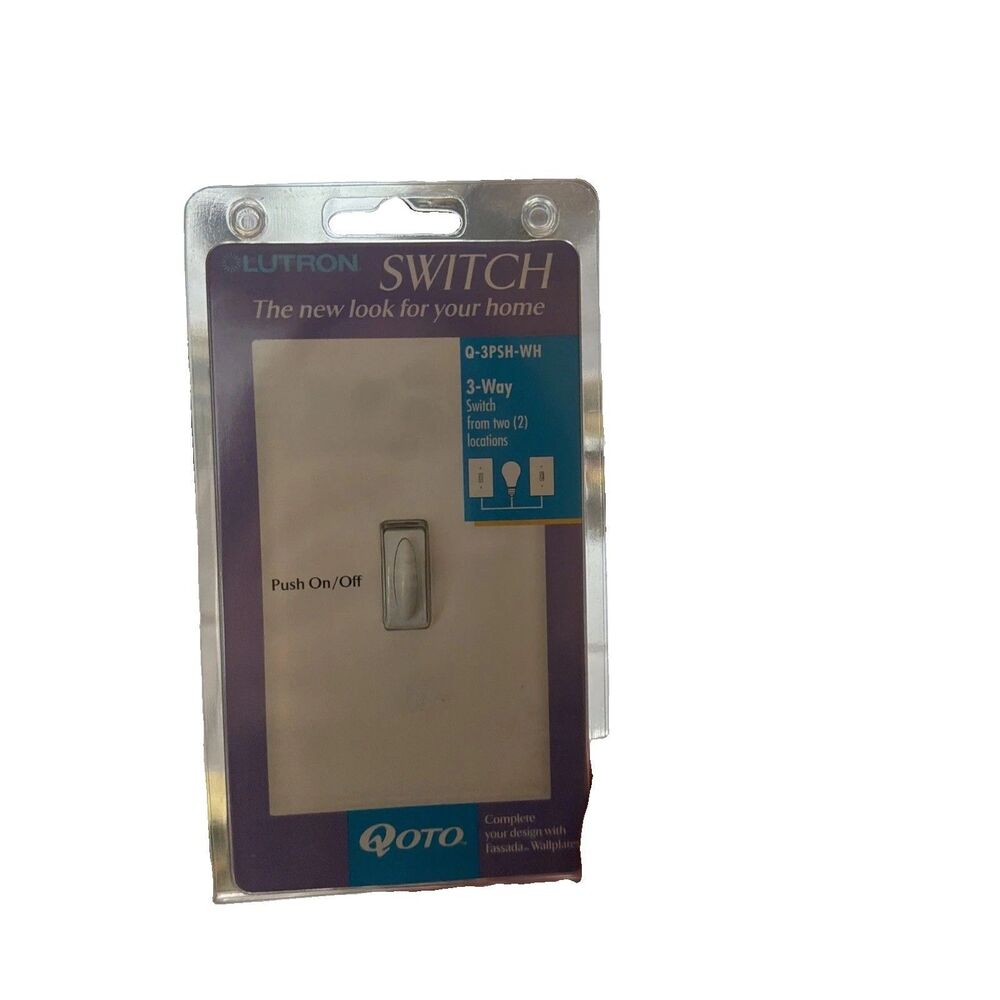 Lutron Switch Single Pole Push On / Off Q-1PSH-IV QOTO New old Stock